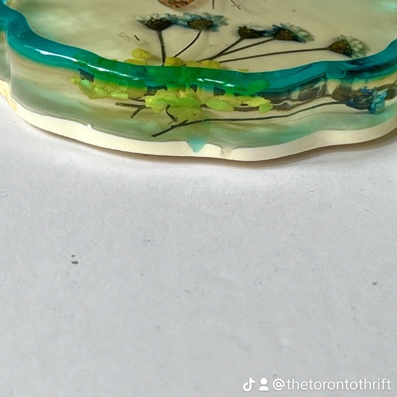 Retro boho coasters with flowers and butterfly 2 pc - Picture 3 of 8